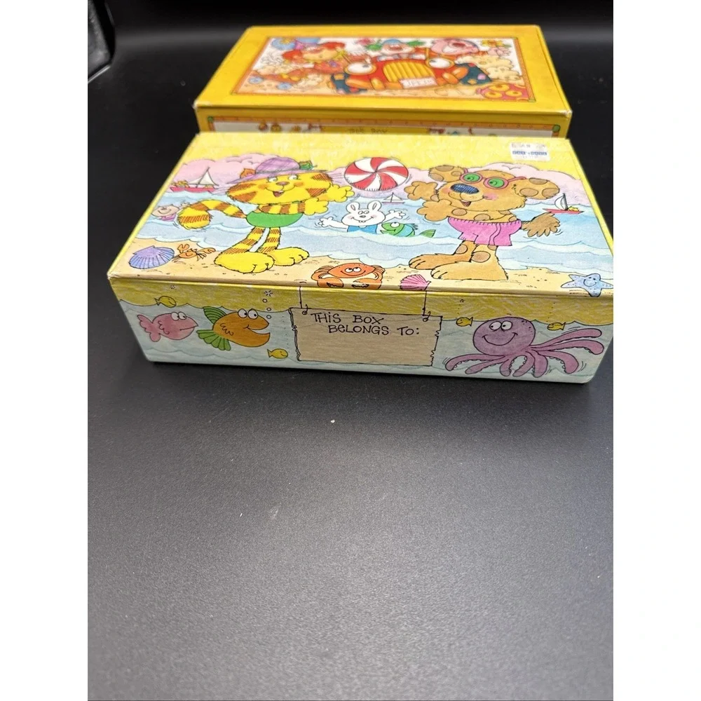 2 VTG Pencil Box General Box Co 1980 / 90s Clown Car Beach